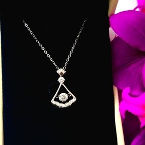 Magnificent 0.5cts Real Moissanite Skirt Shape Pendant Necklace